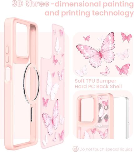 for Motorola Moto G Power 5G 2025 Floral Phone Case with 2X Screen Protector, Military Grade Magnetic Translucent Matte Girls Women Flower Pattern Protective Cover (Purple) in Saudi Arabia