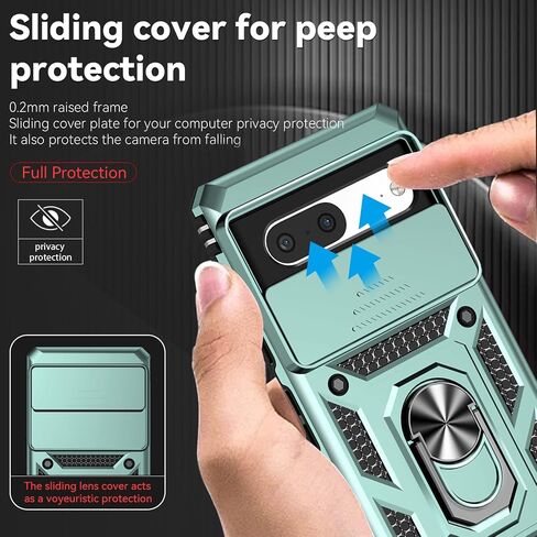 for Pixel 7 Case with Screen Protector: [Military Grade 20ft. Drop Tested] Ring Shockproof Protective Phone Case for - Google Pixel 7 (Dark Green) in Kuwait