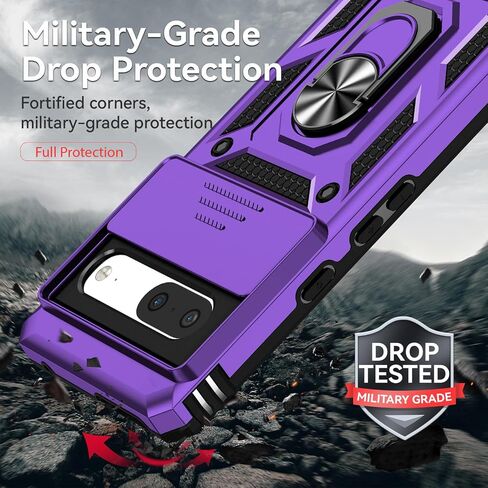 for Pixel 7 Case with Screen Protector: [Military Grade 20ft. Drop Tested] Ring Shockproof Protective Phone Case for - Google Pixel 7 (Dark Green) in Kuwait