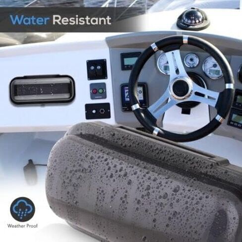 Universal Tinted Marine Radio Housing UTV Water Resistant Waterproof Boat Stereo Flip Protective Cover (Black) in Saudi Arabia