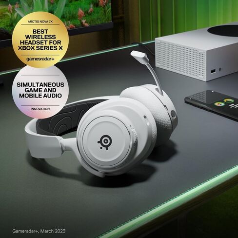 Arctis Nova 7x اللاسلكي ألعاب متعددة الأنظمة وسماعات الرأس المحمولة - نظام Nova Acoustic - 2.4 جيجا هرتز + بلوتوث - بطارية 38 ساعة - USB -C - Clearcast Gen2 MIC - Xbox Series X | S ، PS5 ، Switch - White - White in Saudi Arabia