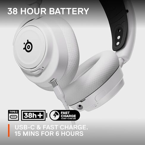 Arctis Nova 7x اللاسلكي ألعاب متعددة الأنظمة وسماعات الرأس المحمولة - نظام Nova Acoustic - 2.4 جيجا هرتز + بلوتوث - بطارية 38 ساعة - USB -C - Clearcast Gen2 MIC - Xbox Series X | S ، PS5 ، Switch - White - White in Saudi Arabia