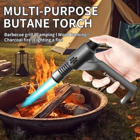 Butane Torch Lighter with Adjustable Jet Flame and Safety Lock, Refillable Portable Culinary Blow Torch for Kitchen Cooking, Baking, BBQ, Welding & Camping in Kuwait