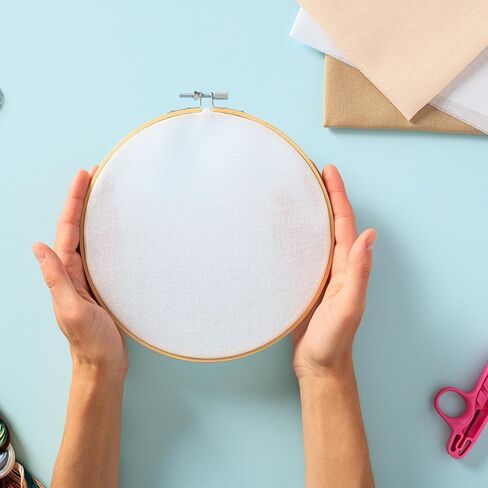 Essentials By Leisure Arts Aida Cloth, 11 Count, 30" x 36", Pure White Cross Stitch Fabric for Embroidery, Cross Stitch, Machine Embroidery and Needlepoint in Kuwait