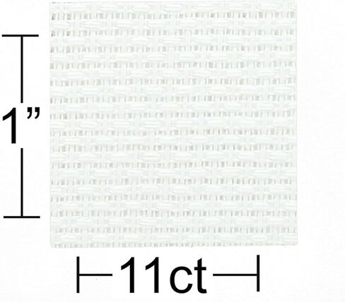 Essentials By Leisure Arts Aida Cloth, 11 Count, 30" x 36", Pure White Cross Stitch Fabric for Embroidery, Cross Stitch, Machine Embroidery and Needlepoint in Kuwait