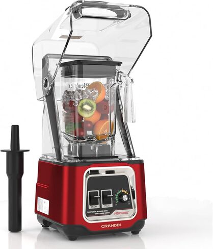 CRANDDI Commercial Blender, 2200W Countertop Blenders with Removable Shield, Quiet Smoothie Blender for Shakes and Ice Crushing, 52oz, 38000 RPM Professional Blenders for Kitchen, K80 (Red) in Saudi Arabia
