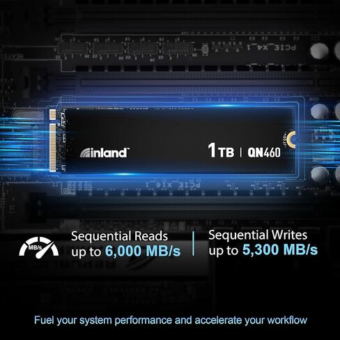 INLAND QN460 SSD 1TB Gen4 NVMe M.2 Internal Gaming Solid State Drive, Up to 6,000MB/s, Storage and Memory for Laptop & PC Desktop in Kuwait