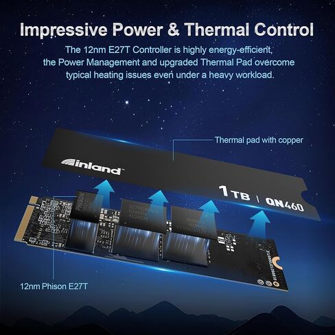 INLAND QN460 SSD 1TB Gen4 NVMe M.2 Internal Gaming Solid State Drive, Up to 6,000MB/s, Storage and Memory for Laptop & PC Desktop in Kuwait