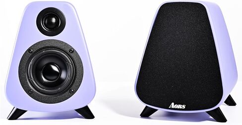 AS31 Active Bookshelf Speakers Bluetooth -2.0 Powered Speaker Stereo Computer Speakers for Desktop pc ，Monitor Speakers 80WRMS/3inch Bass RCA/Optic Inputs, Wooden Compact Purple in Saudi Arabia