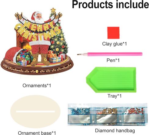 MVVMTOP الماس اللوحة عيد الميلاد منزل سطح المكتب الحلي DIY الاصطناعي الماس الفن عيد الميلاد الجدول الطلاء حسب عدد فسيفساء الفنون الحرف المنزل غرفة المعيشة مكتب عيد الميلاد الجدول الأعلى ديكور هدية in Kuwait