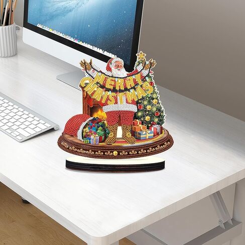 MVVMTOP الماس اللوحة عيد الميلاد منزل سطح المكتب الحلي DIY الاصطناعي الماس الفن عيد الميلاد الجدول الطلاء حسب عدد فسيفساء الفنون الحرف المنزل غرفة المعيشة مكتب عيد الميلاد الجدول الأعلى ديكور هدية in Kuwait