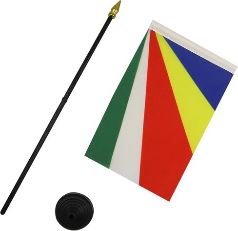 AZ FLAG Gabon Table Flag 4'' x 6'' - Gabonese Desk Flag 15 x 10 cm - Golden Spear top in Saudi Arabia
