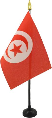 AZ FLAG Gabon Table Flag 4'' x 6'' - Gabonese Desk Flag 15 x 10 cm - Golden Spear top in Saudi Arabia