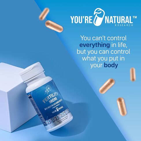 YOU'RE NATURAL Conception Fertility Vitamins for Women | Myo-Inositol, D-Chiro Inositol & Folate | Regulates Cycle | Aid Ovulation | Hormonal & Ovarian Support | Vitex | 30 Day Supply in Saudi Arabia