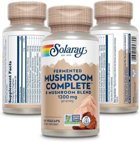 Solaray Fermented Mushroom Complete 1200 mg | Healthy Immune Function Support | 30 Serv | 60 VegCaps in Kuwait