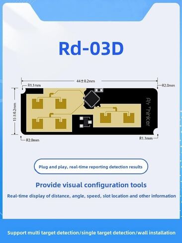 RD-03D 24G RD-03 توضع مسار الحركة البشرية متعددة الهدفون وتتبع وحدة رادار التتبع ، مستشعر هوائي كهروضوئي PCB ، RD-03D MMWAVE RADAR ، تتبع دقيق (RD-03D الوحدة النمطية 1PC) in Saudi Arabia