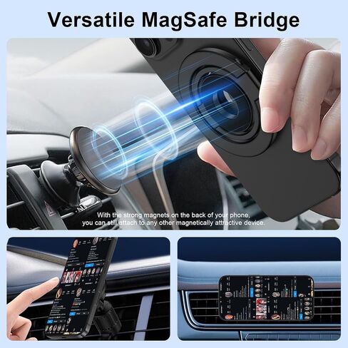 Magnetic Phone Ring Holder for Samsung Galaxy S25 Ultra S25 S24 FE S24 Ultra, Removable Magsafe Phone Grip with Kickstand for iPhone 16e 16 Pro Max 16 Plus 15 14 13 12 Pro Max, Fit Magnetic Car Mount in Saudi Arabia
