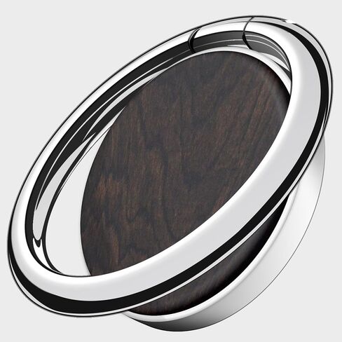 Carveit Solid Wood Design Cell Phone Ring Holder Finger Stand Metal Grip Hook Phone Kickstand Compatible with iPhone 16 Pro Max 13 14 S24 Ultra S23 Pixel 9-Silver/Blackwood+Cherry [2 Pack] in Saudi Arabia