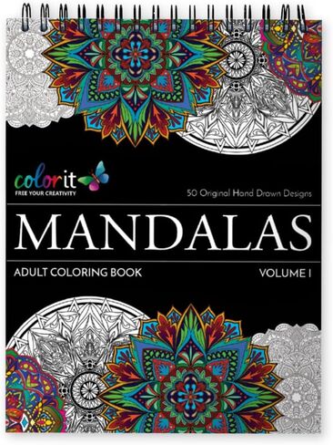 Mandala Coloring Book for Adults with Thick Artist Quality Paper, Hardback Covers, and Spiral Binding by ColorIt in Saudi Arabia