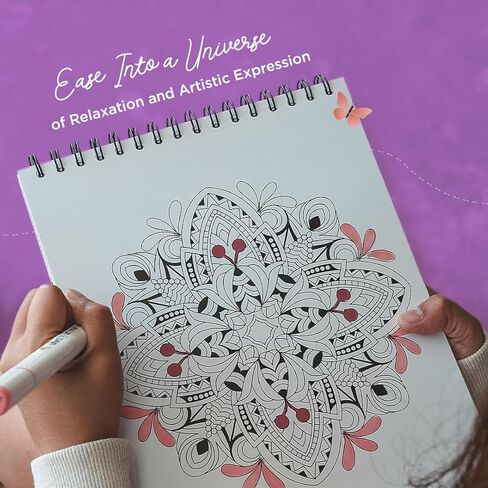 Mandala Coloring Book for Adults with Thick Artist Quality Paper, Hardback Covers, and Spiral Binding by ColorIt in Saudi Arabia