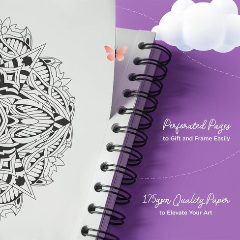 Mandala Coloring Book for Adults with Thick Artist Quality Paper, Hardback Covers, and Spiral Binding by ColorIt in Saudi Arabia