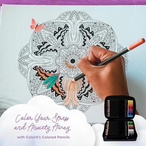 Mandala Coloring Book for Adults with Thick Artist Quality Paper, Hardback Covers, and Spiral Binding by ColorIt in Saudi Arabia