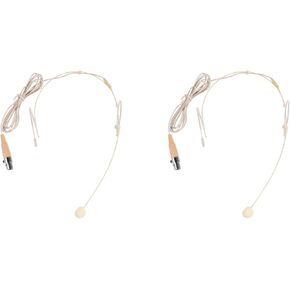 FAVOMOTO 2PCS Microphone Headset Mic, USB Headphones Microphones Discreet Headworn Earset Flexible Wired Over Ear Hanging Mic Computer Speakers for Lectures Performance Theater Podcasts