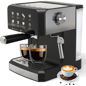 Espresso Machine, 20 Bar Expresso Coffee Machines with Milk Frother Steam Wand, Professional Espresso Maker with 52 oz Removable Water Tank and 4 Brewing Modes, Black