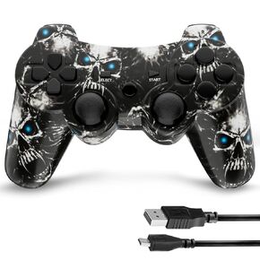 Kujian Controller for PS3, Wireless Controller for Playstation 3 6-axis Dual Vibration Gaming Controller with Charging Cord(Galaxy)