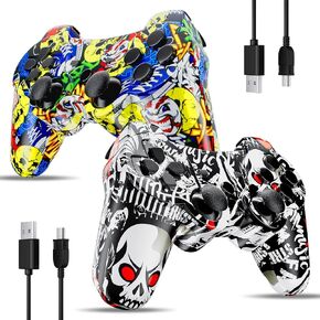 وحدة التحكم اللاسلكية Ishako 2 Pack لـ PS3 ، تمت ترقيتها من عصا التحكم 360 درجة ، و 6 محاور عالية الحركة ، والاهتزاز المزدوج ، وبطارية 450mAh مع كابل الشحن ، متوافق مع Sony PlayStation 3/PC