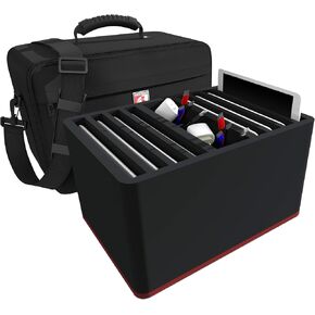Feldherr Maxi Plus Bag for 8 Tablets in Thick Protective Sleeves - compartments 22 mm Wide - Compatible with Apple iPad, Samsung and Microsoft Surface Go