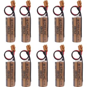10Pcs CR8.LHC 17450 Battery with Brown Plug for Fuji Battery Memory Backup Power Source Water Meters Battery
