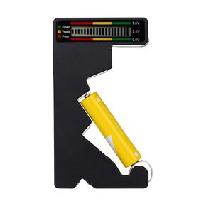 Battery Tester Checker for AA AAA C D N 9v 6f22 1.5V Button Cell Batteries, Easy to Read Clear Bar Graph LCD Display Pocket Size
