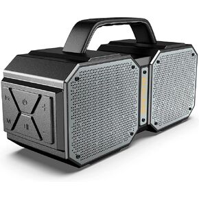 BUGANI Shock Bluetooth Speaker, Portable Bluetooth 5.3, Waterproof, 60W Super Power, Outdoor Speaker, Black(New Model)