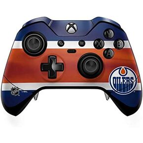 Skinit Skinit Gaming Gaming Continciped مع وحدة تحكم Xbox One Elite - NHL Edmonton Oilers Jersey Design
