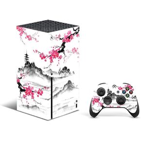 ZOOMHITSKINS Compatible with X1 Series X, Orient Temple Sakura Japan Anime Pink White Cherry, Durable, Bubble-free, Made in USA
