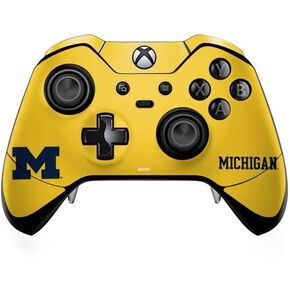 Skinit Decal Gaming Skin Compatible with Xbox One Elite Controller - Officially Licensed College Michigan M Logo Yellow Design
