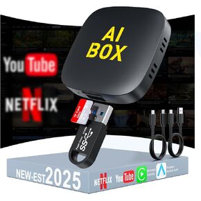 3 في 1 محول Carplay و Android Auto Adapter ، يحولون Wired إلى محول CarPlay اللاسلكي ، و AI Box يدعم بطاقة Netflix YouTube Mirroring TF و USB ، ومربع فيديو للسيارات لـ Apple iPhone iOS 10+/Android 11+