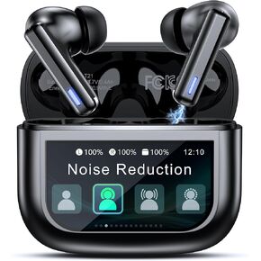 Wireless Earbuds Bluetooth Headphones, Ear Buds with Touch Screen, ANC ENC Noise Cancelling Transparency Mode, 40H Stereo Deep Bass, IPX7 Waterproof, Clear Calls, 5 EQ for iOS Android (Black)