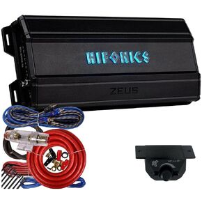 Hifonics ZD-2550.1D Zeus Delta 2550W Mono Block Car Audio Amplifier with Complete 4 Gauge Installation Kit, 2022 All-Black Compact Design