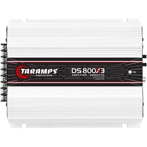 TARAMPS DS800X3.1 DS 800x3 800 Watts RMS 3 Channels 1 Ohm Amplifier Multichannel Class D Full Range, Crossover High/Low Pass Bridgedable, Aluminium, RCA, Car Show Power System