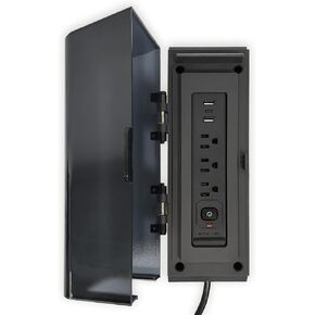 Power Strip Surge Protector with 3 AC Outlets and 3 USB Ports, Wall Mountable Power Socket with Protective Cover, 5Ft Long Extension Cord Plug (1875W/15A)for 111 Series Pergola, Garden, Black