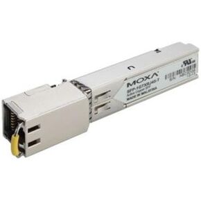 MOXA SFP-1GTXRJ45-T SFP Module with 10/100/1000 Base-T Port, RJ-45 Connector, -40~75°C Operation Temperature