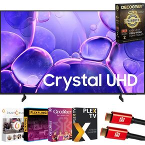 Samsung 65" Crystal UHD U8000F 4K Smart TV (2025) | CPS Exclusive 26 Month Protection, 2X HDMI Cables, Premiere Movies Streaming & Deco Gear Complete Home Theater Beginner's Guidebook
