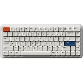 MelGeek O2 Wireless Mechanical Quiet Keyboard for Work, 75% Compact Gaming Keyboard with Hot-Swappable and Pre-lubed Linear Switches, Bluetooth/2.4 GHz/USB-C for Mac Windows Linux