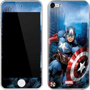 Skinit Decal MP3 Player Skin Compatible with iPod Touch (5th Gen&2012) - Officially Licensed Marvel Captain America Portrait Design