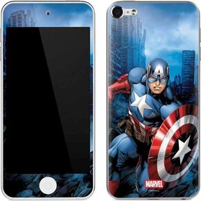 Skinit Decal MP3 Player Skin Compatible with iPod Touch (6th Gen 2015) - Officially Licensed Marvel Captain America Shield Break Design