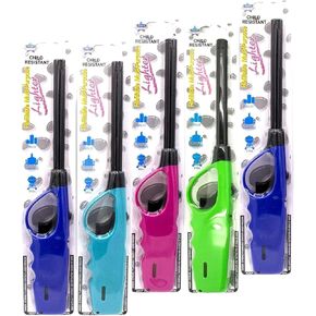 Refillable Butane Long Neck Utility Lighters Multi-Purpose 5-Pack