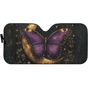 FOR U DESIGNS Auto Sun Visor for Front Window, Beach Starfish Print Car Sun Shade Heat Protection, Universal Fit for SUV Sedan Truck