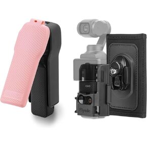 Pocket 3 Cover Case and Backpack Mount, Gimbal Flip Protective Cover Lens Protector Cap Holds 3 Filters and Bag Belt Shoulder Strap Mount Chest Holder for Pocket 3 Creator Combo Accessories (Pink)